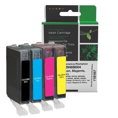 Clover Imaging Group Imaging Remanufactured Black, Cyan, Magenta, Yellow Ink Cartridges 118167